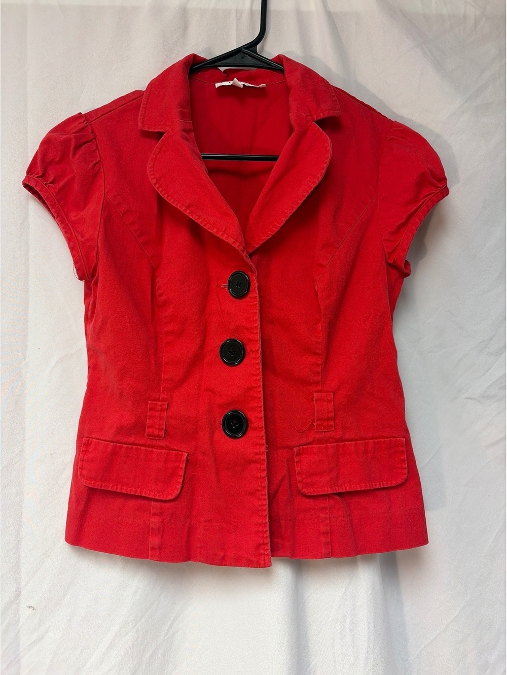 Studio I Petite Red Short Sleeve Blazer Jacket Size 6P